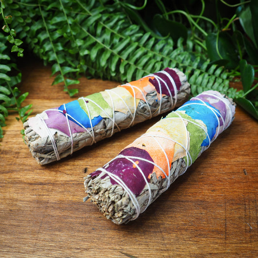 White Sage w/ Chakra Rose - 4" - Shakti