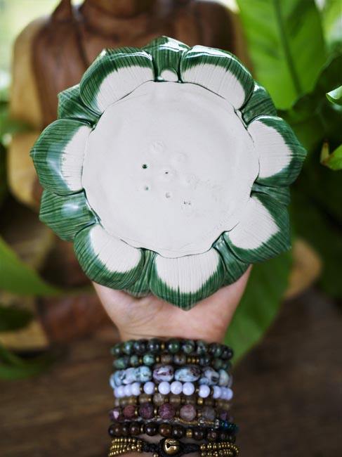 Incense Holder - Lotus Flower (L / Green) - Shakti