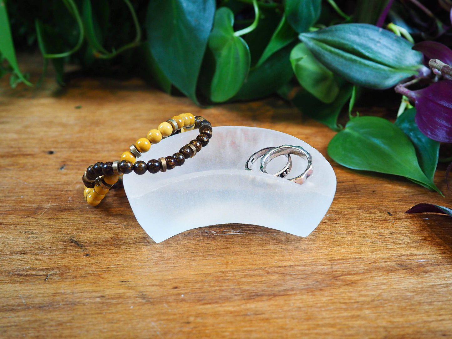 Selenite Crescent Moon Bowls - Shakti