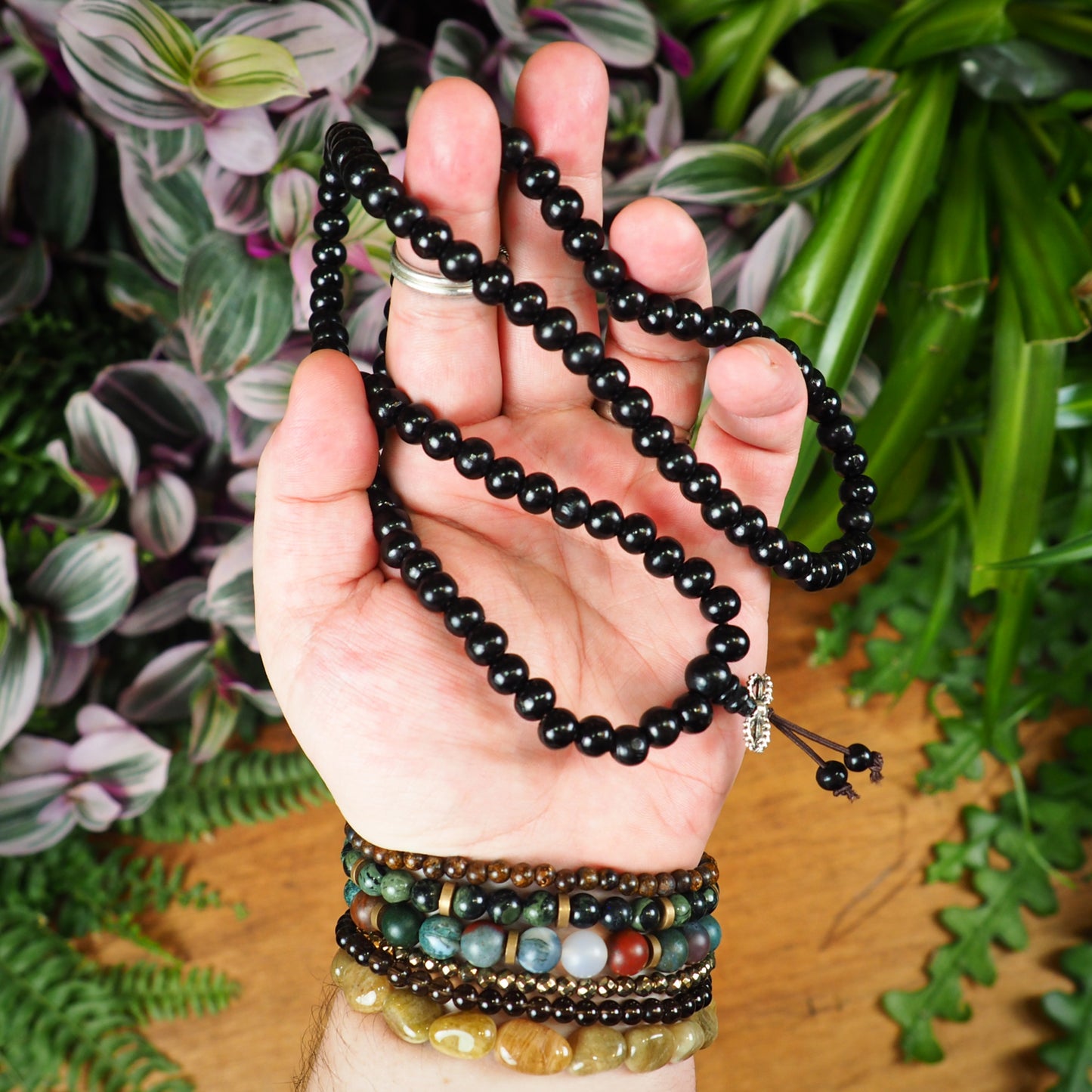 Dyed Wood Mala, Black - Shakti