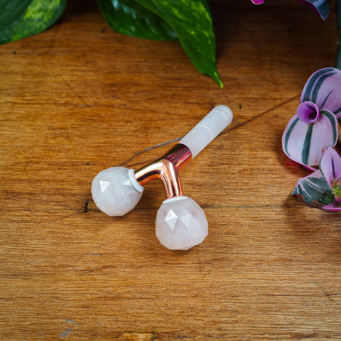 Double Crystal Face Roller - Rose Quartz - Shakti