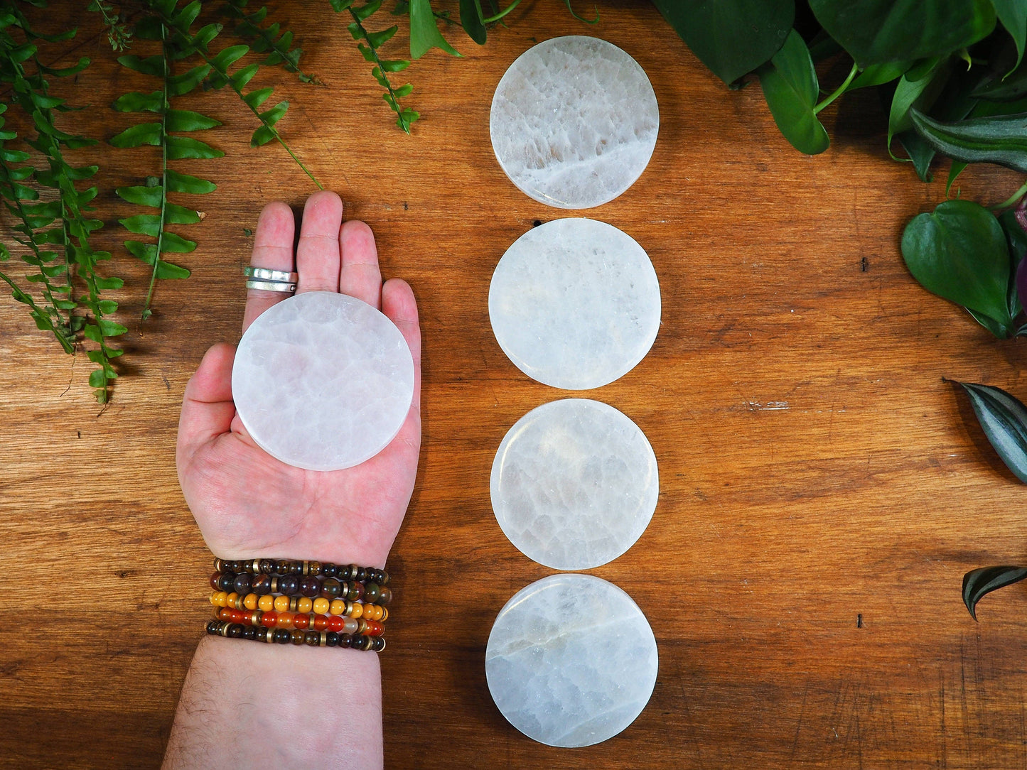 Selenite Slabs, Circular - Shakti