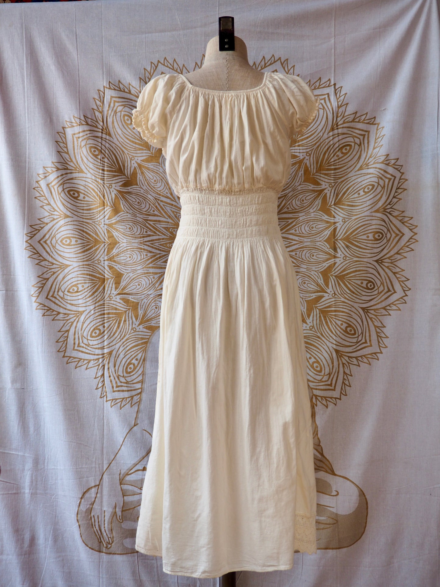 Peruvian Folk Dress, Lace-Up Maxi