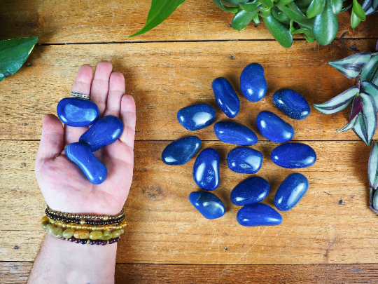 DYED Blue Agate Tumble Stones - Shakti