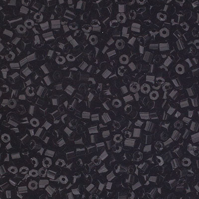 Czech Seed Bead, 10/0 (Opaque Black 2-Cut) - Shakti