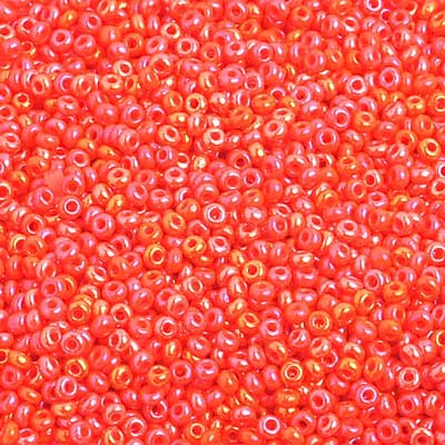 Czech Seed Bead, 10/0 (Opaque Orange AB) - Shakti