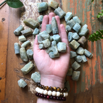 Aquamarine, Raw Cylinder - Shakti