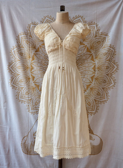 Peruvian Folk Dress, Lace-Up Maxi