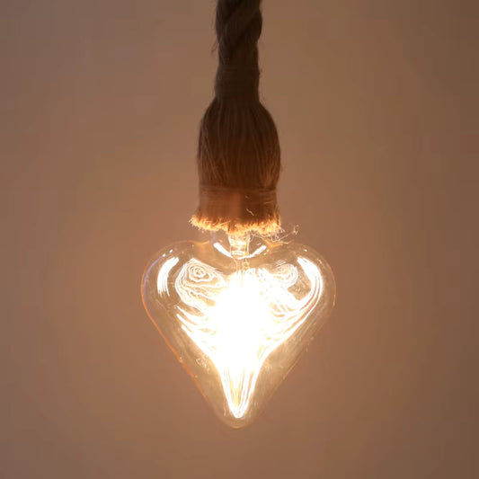 LED Filament Lamp + Cord, Heart