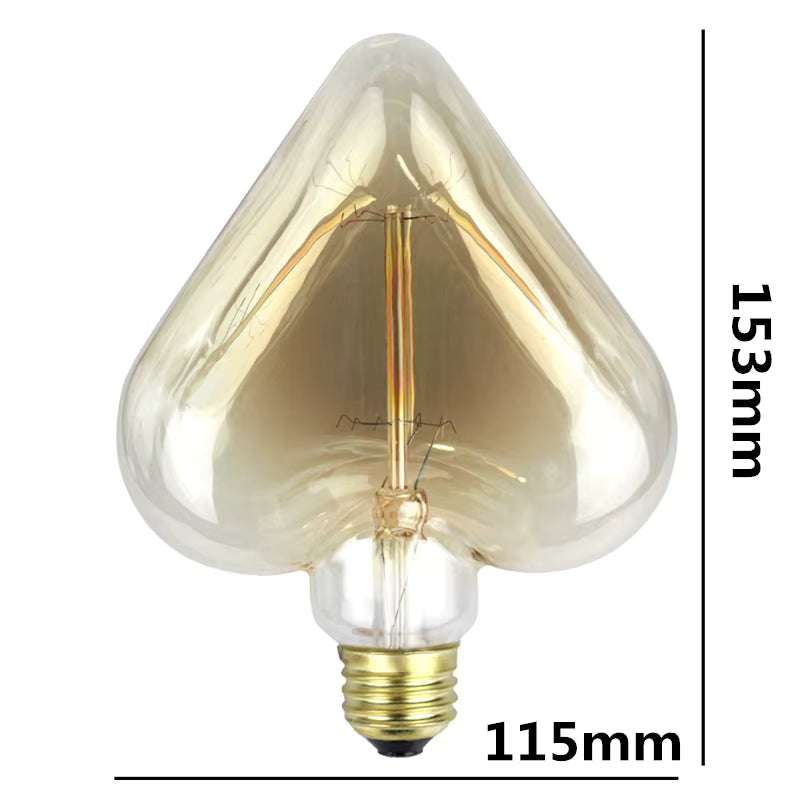 LED Filament Lamp + Cord, Heart