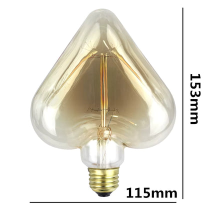 LED Filament Lamp + Cord, Heart