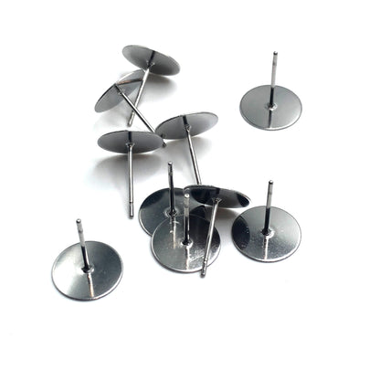 Earstud (flat pad) - Steel