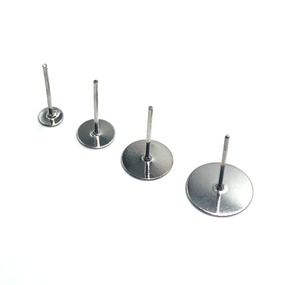 Earstud (flat pad) - Steel