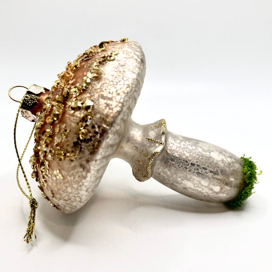Glass Mushroom Ornament, Copper