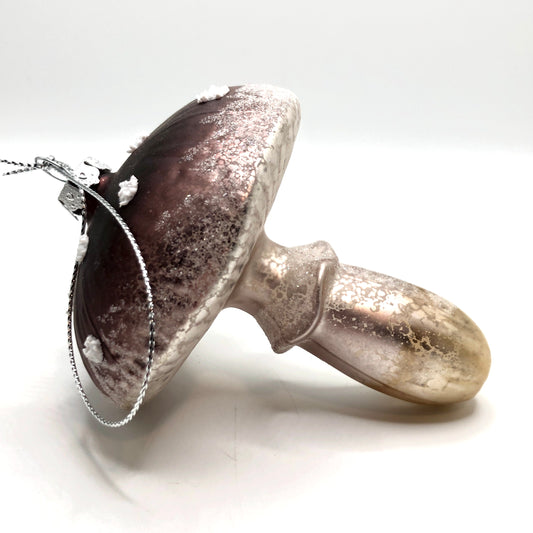 Glass Mushroom Ornament, Bronze