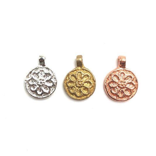 B&C Charms - Round Flower