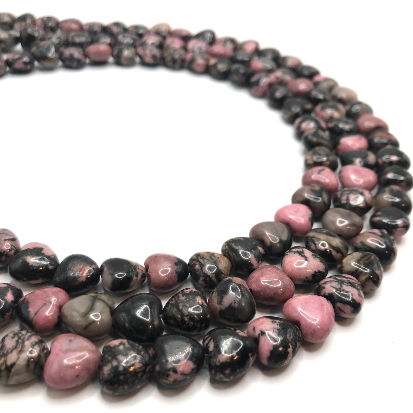 Black-Vein Rhodonite - Hearts