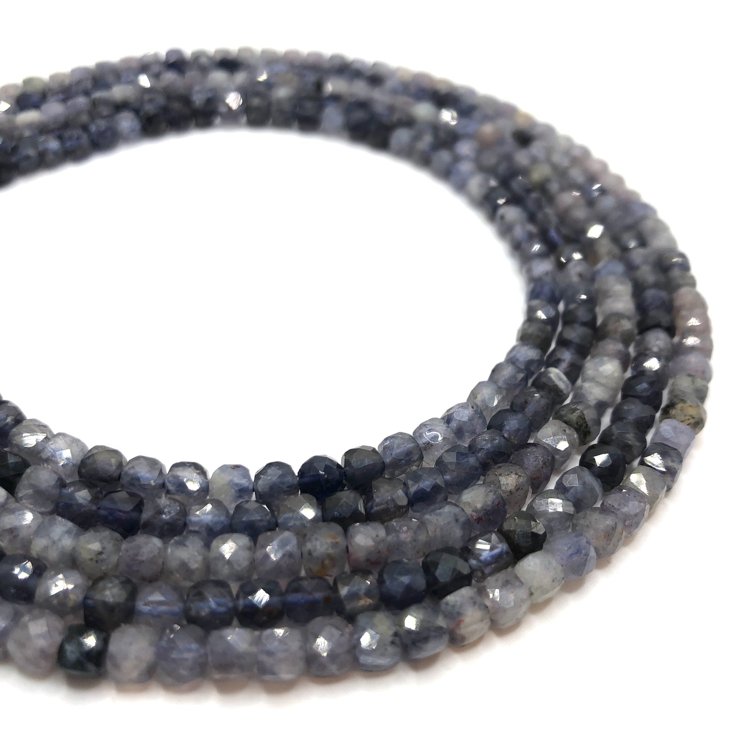 Iolite Cubic Beads