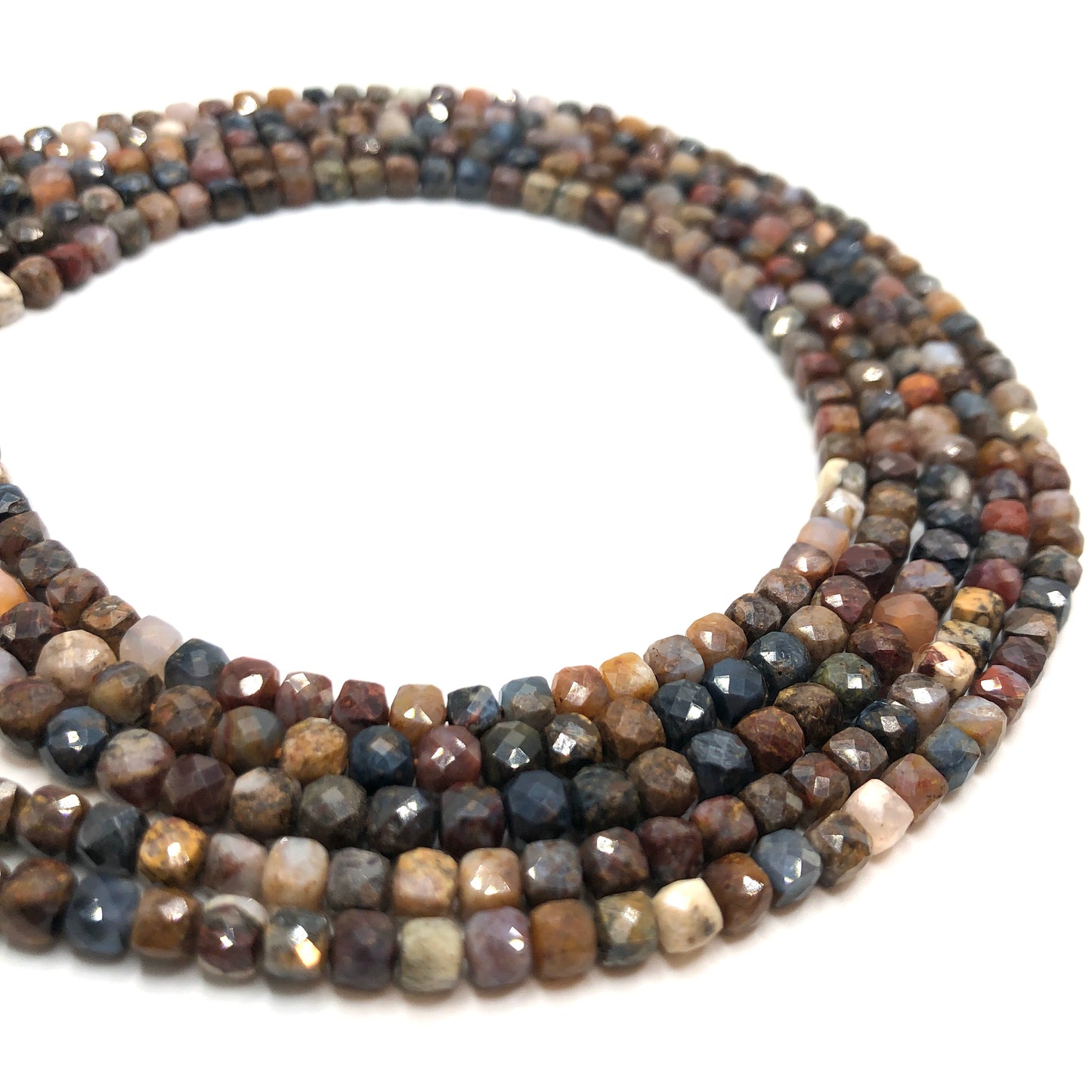 Pietersite Faceted Cubic Beads