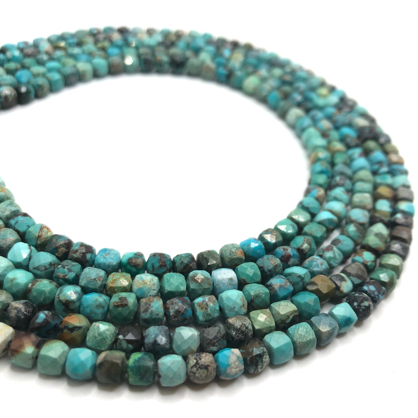 Turquoise Faceted Cubic Beads
