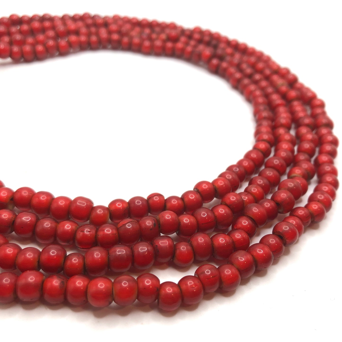 Recycled Glass Beads - White Heart
