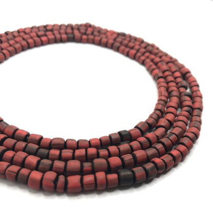 Recycled Glass Beads - Striped Cylin