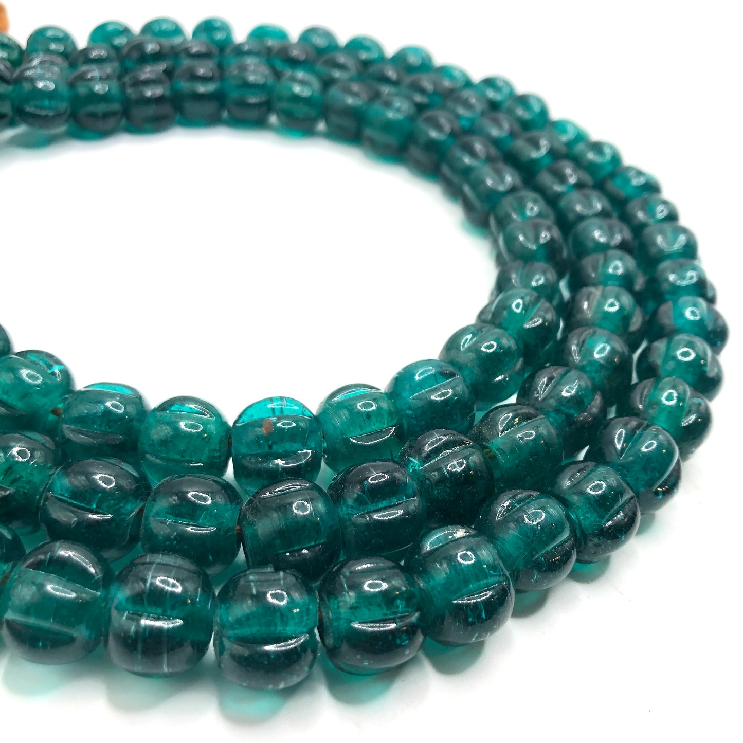 Recycled Glass Beads - Pumpkin