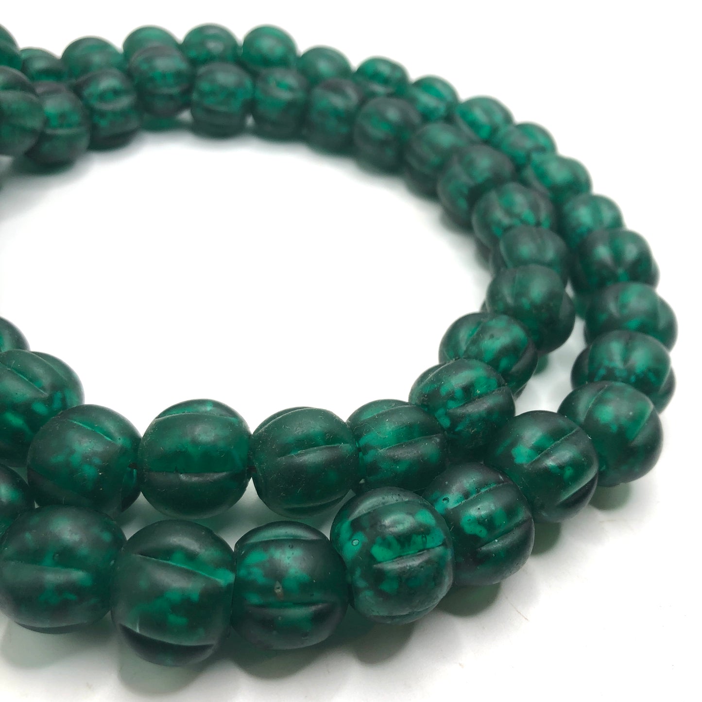 Recycled Glass Beads - Pumpkin