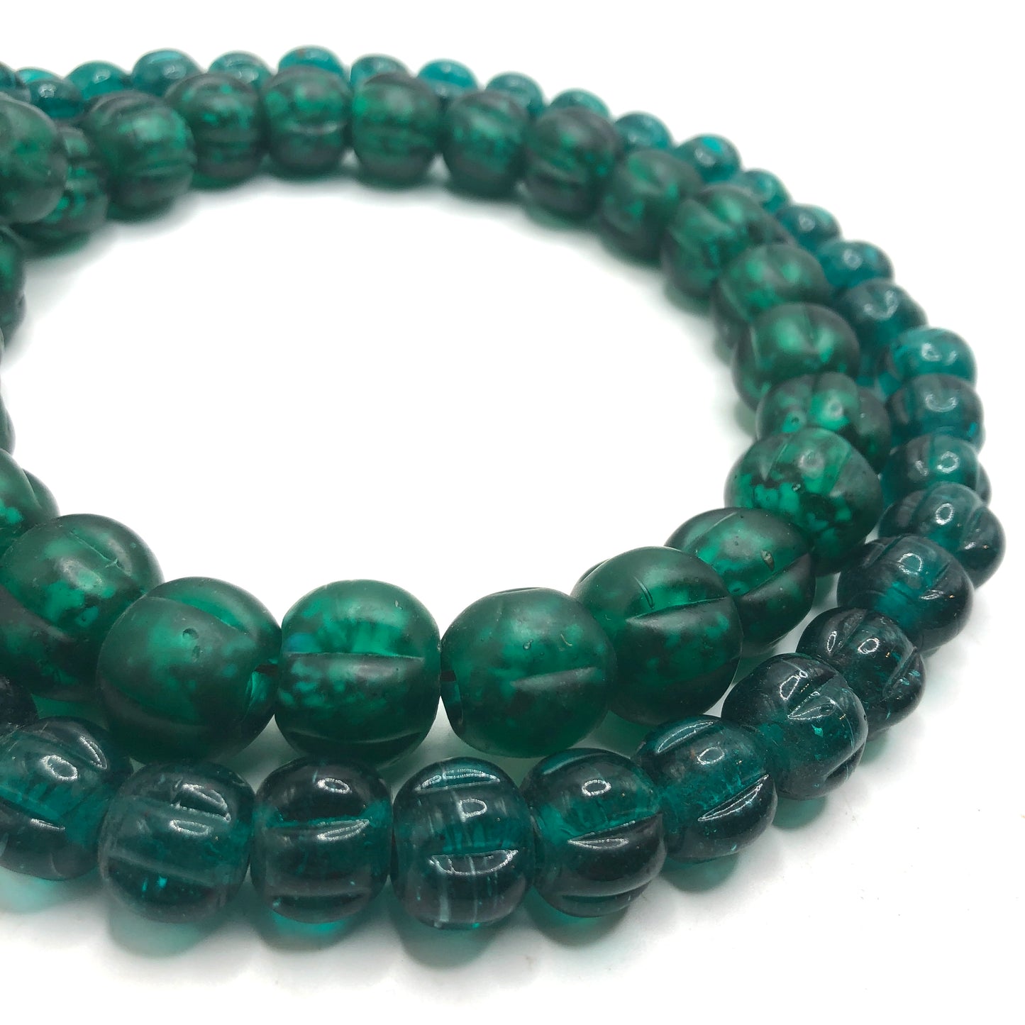Recycled Glass Beads - Pumpkin