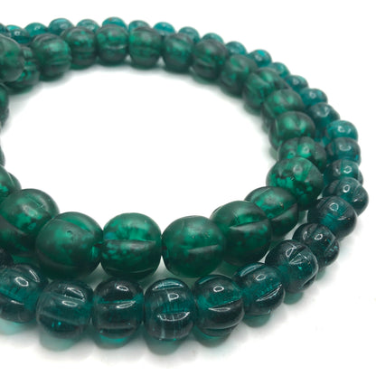 Recycled Glass Beads - Pumpkin