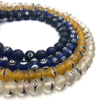 Recycled Glass Beads - Evil Eye (Large)