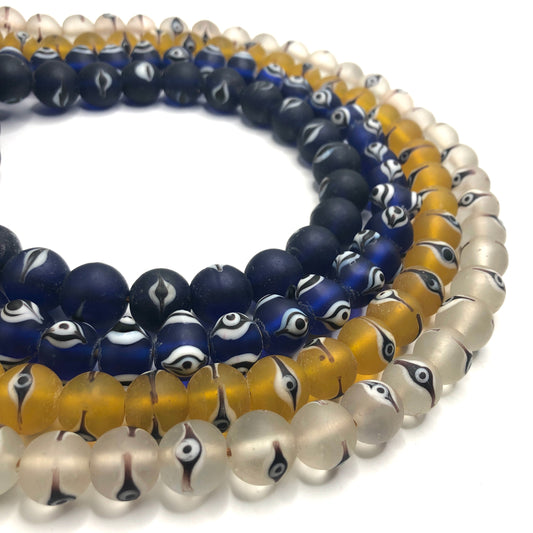 Recycled Glass Beads - Evil Eye (Large)