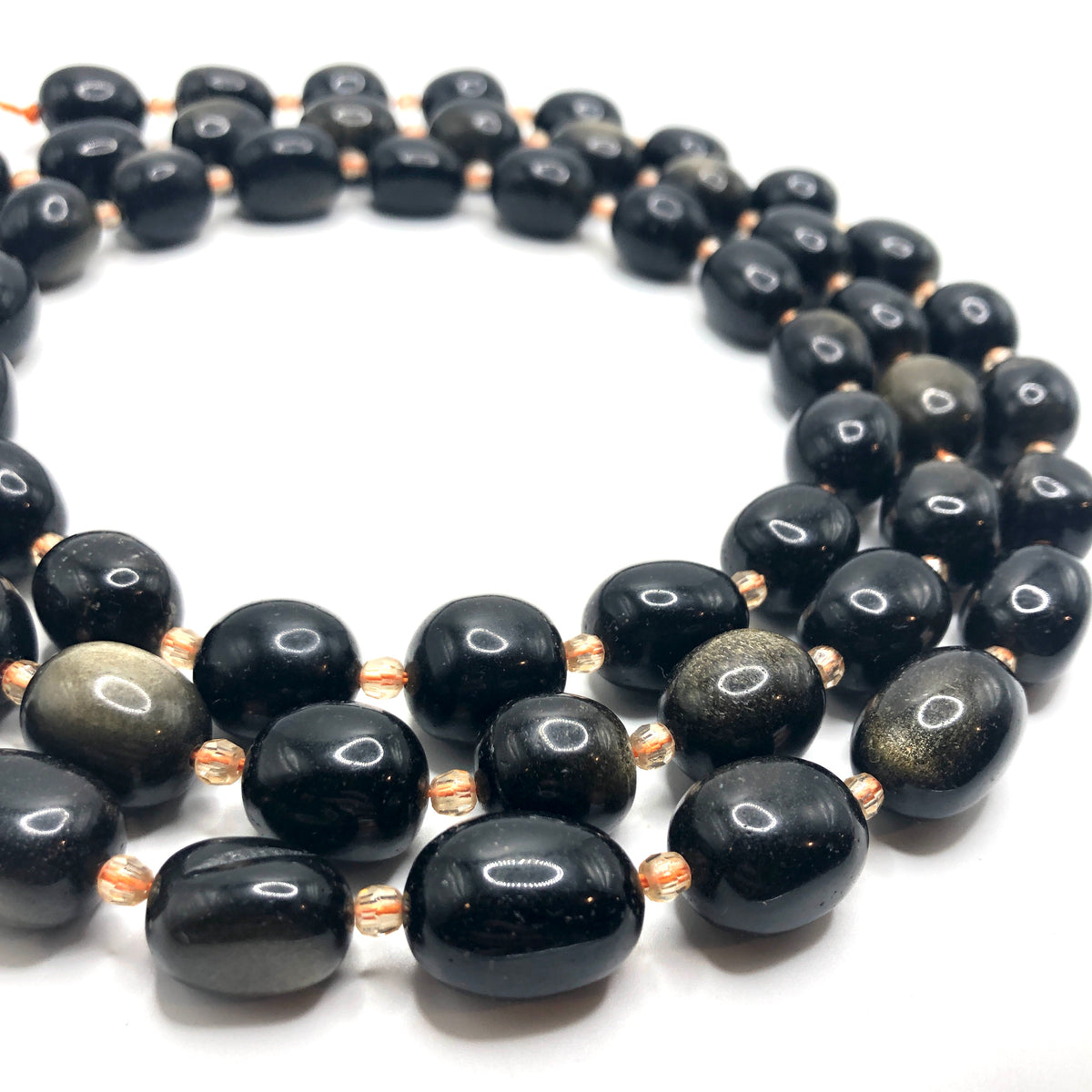 Gold Sheen Obsidian Tumble Beads