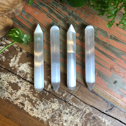 Selenite Wands, Pointed - Shakti