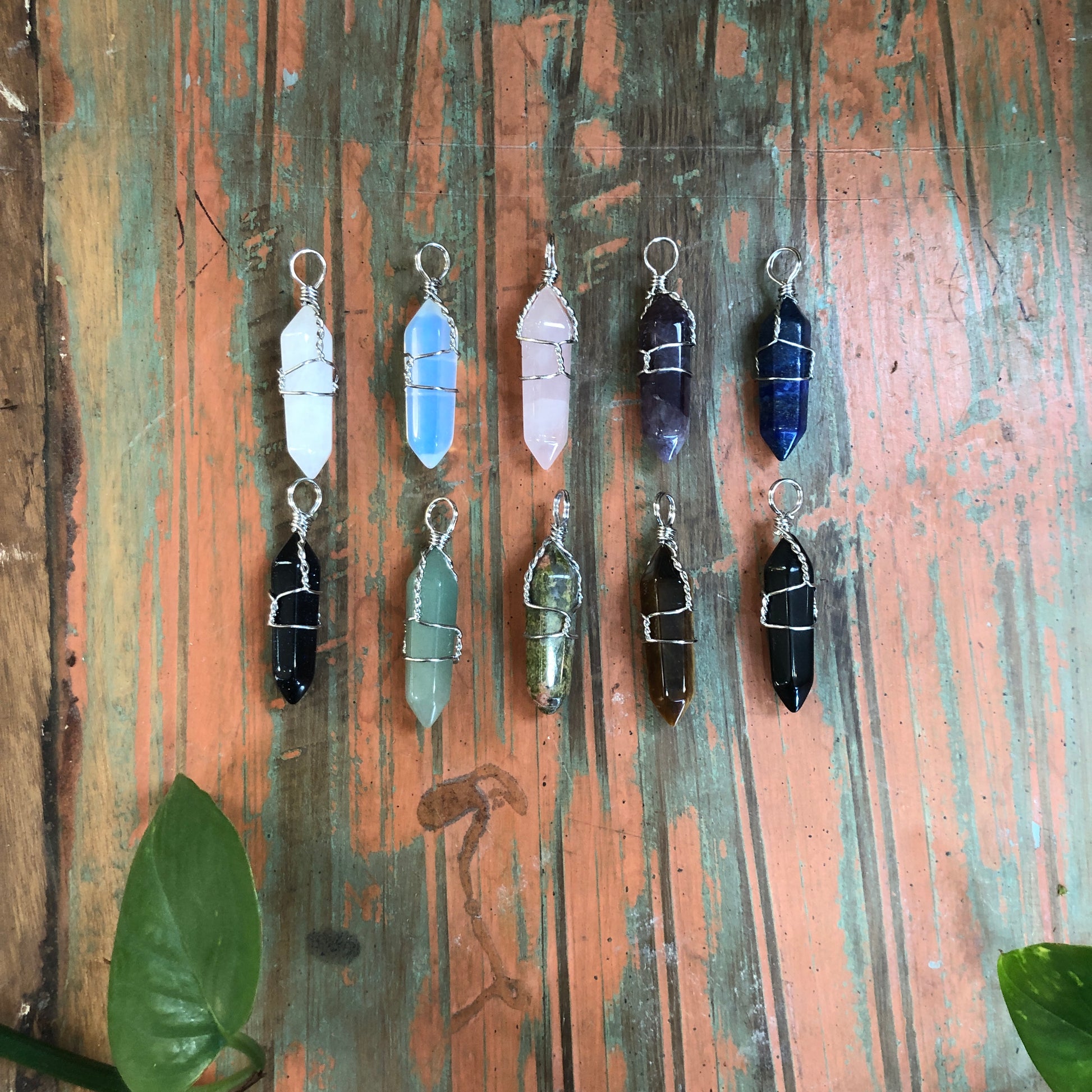 Wire-Wrapped Crystal Pendants - Shakti