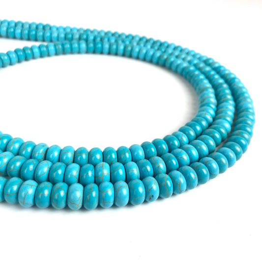 Howlite (Blue) - Rondelle