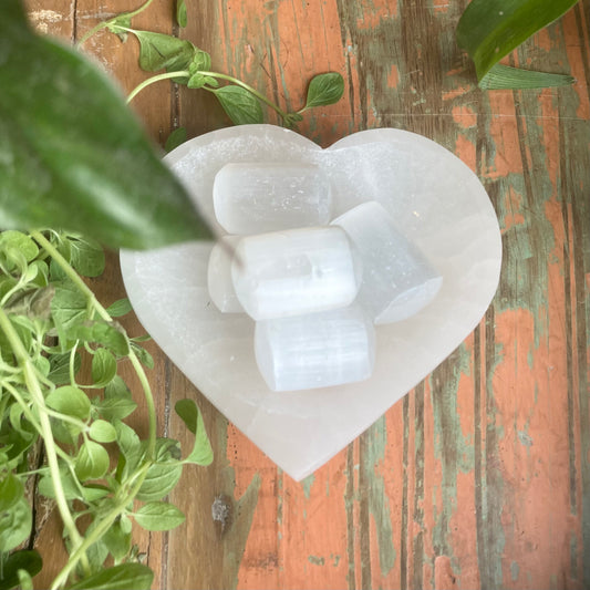 Selenite Heart Bowls - Shakti