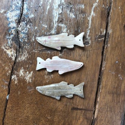 Antler Carvings, Salmon
