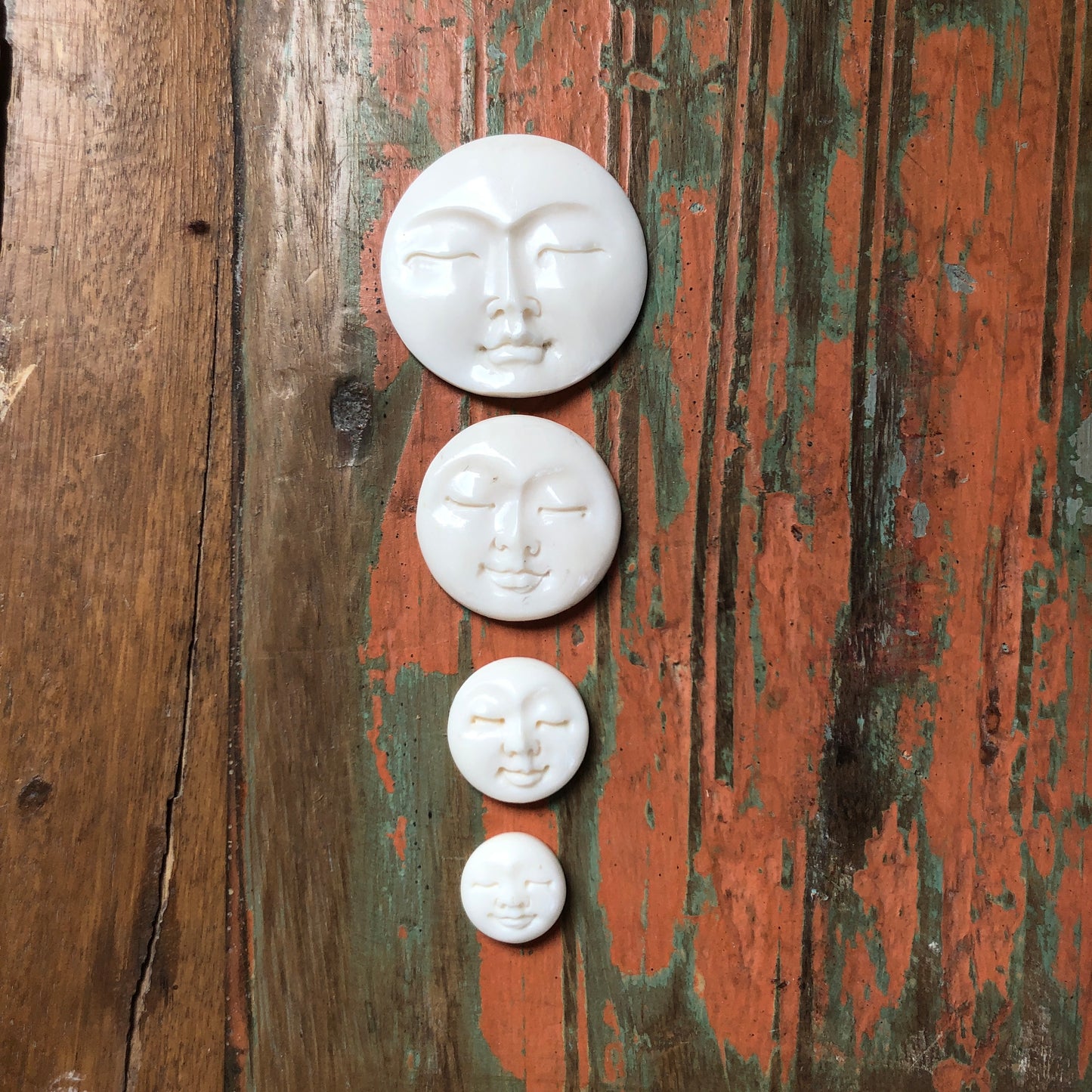 Bone/Horn Carvings, Moon Faces