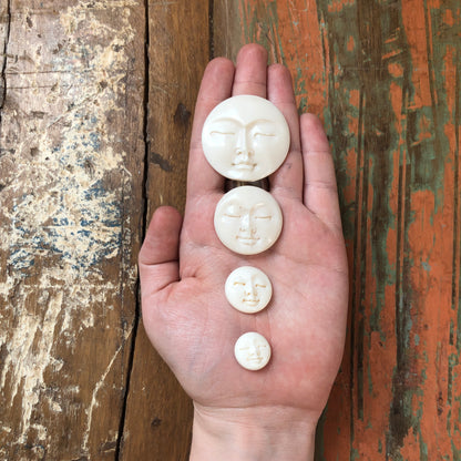 Bone/Horn Carvings, Moon Faces