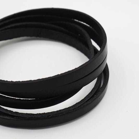 Leather Cord (Black) - 5mm Flat - Shakti