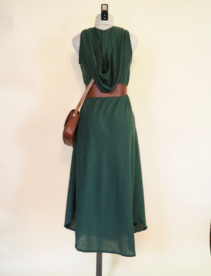 Hooded Bias-Cut Dress