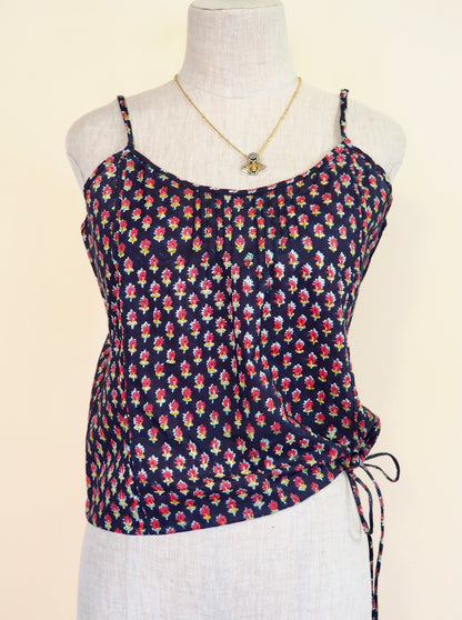 Block Print Cotton Pleated Tank Top