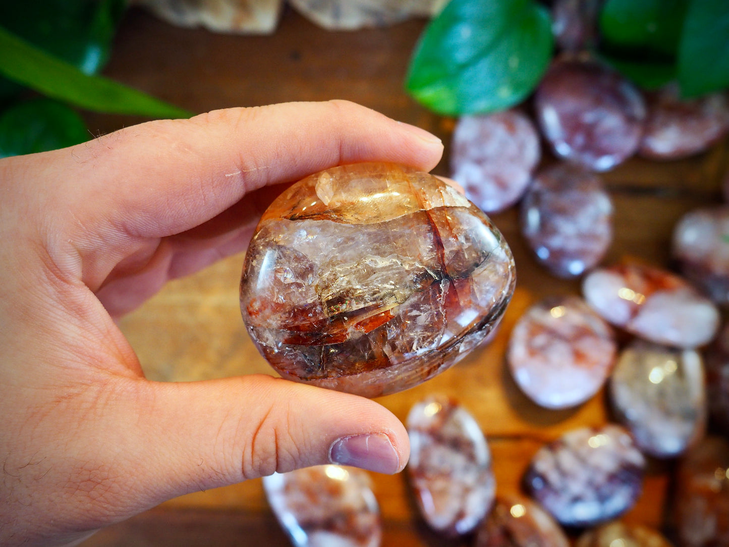 Fire Quartz Palm Stones - Shakti