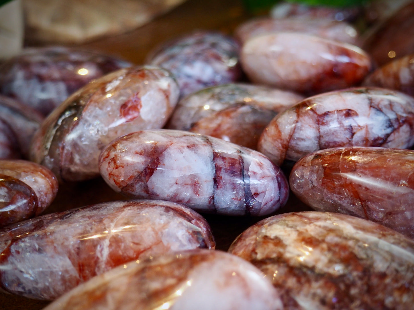 Fire Quartz Palm Stones - Shakti