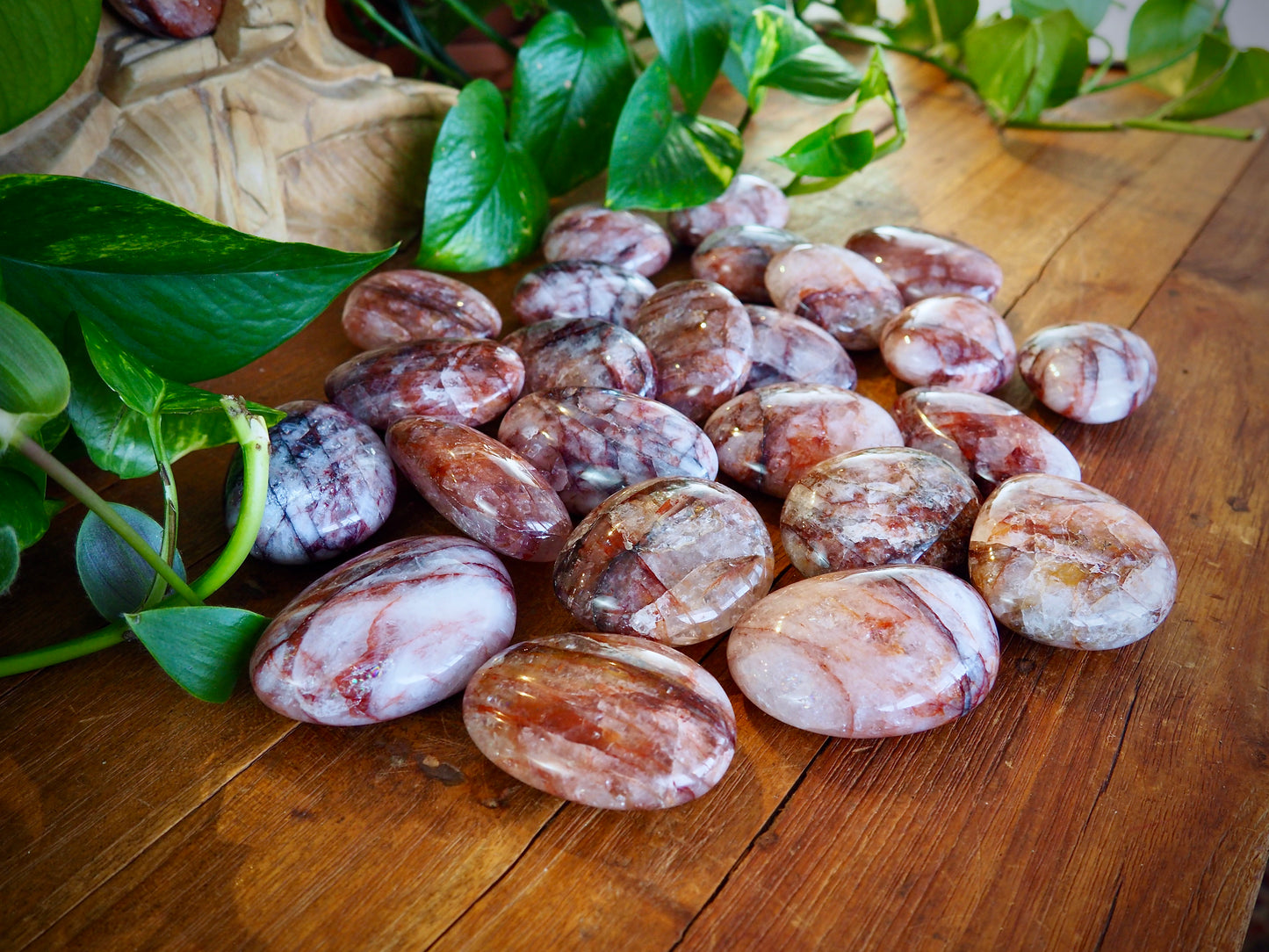 Fire Quartz Palm Stones - Shakti