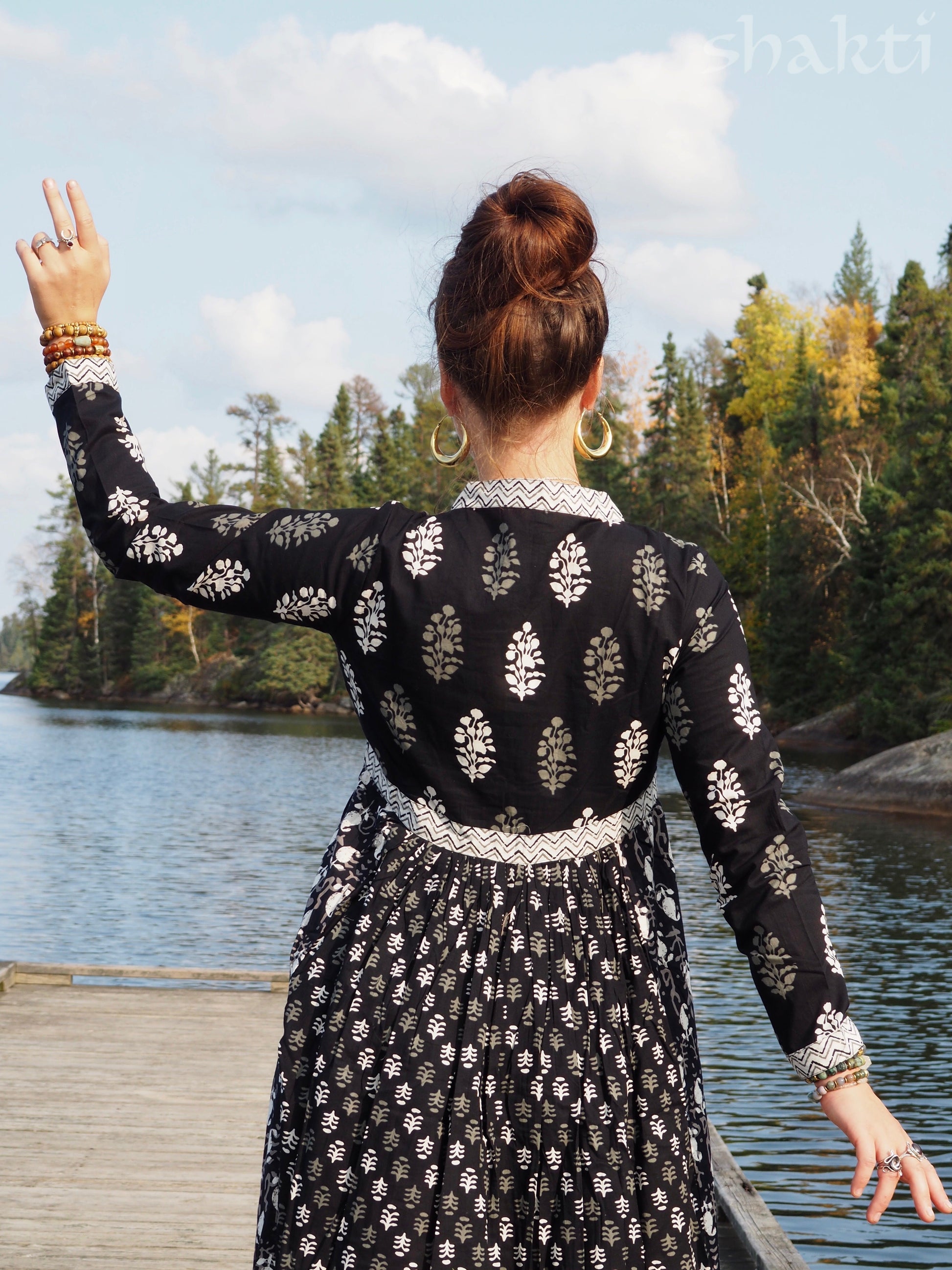 Block Print Dress, Jet - Shakti