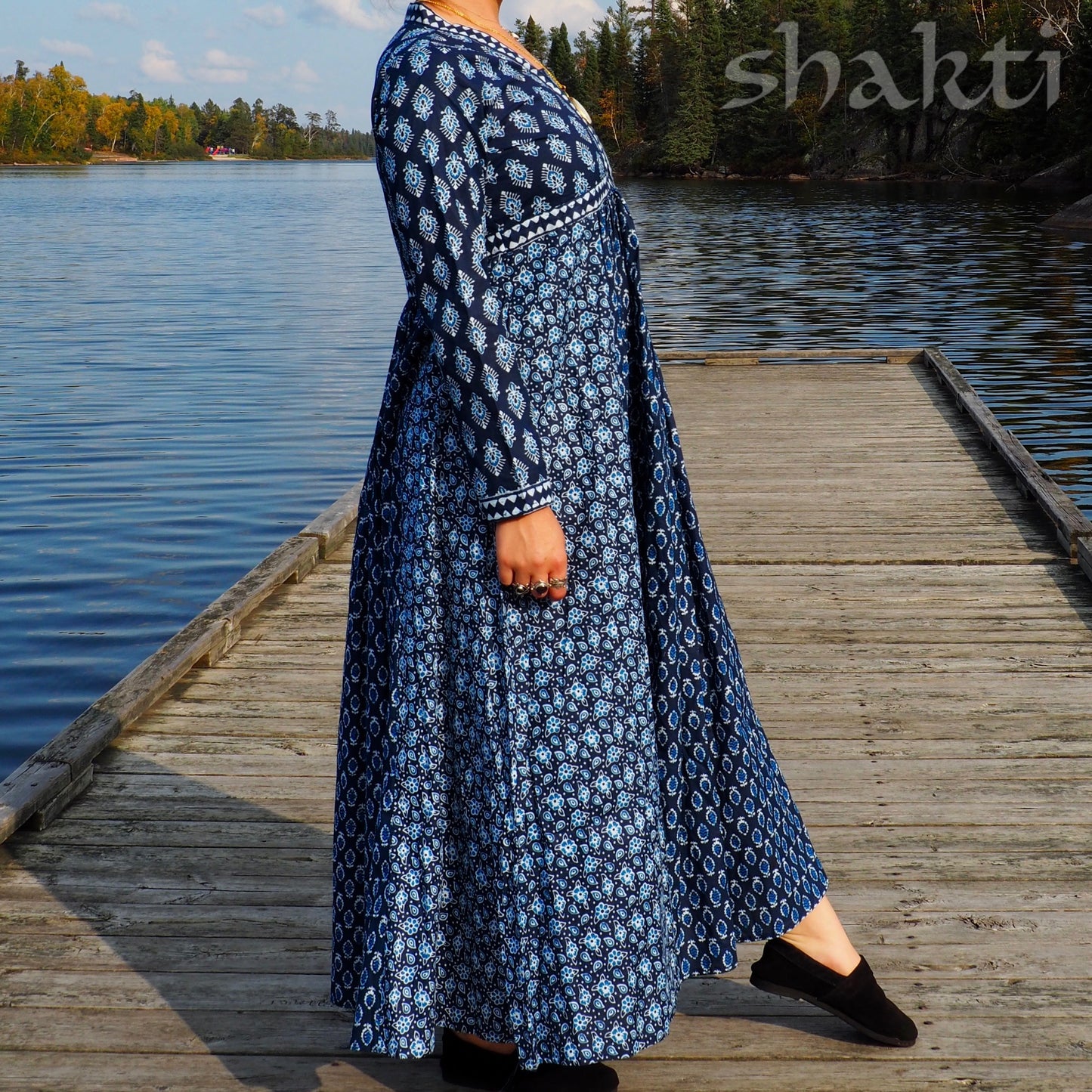 Block Print Dress, Royal Azure - Shakti