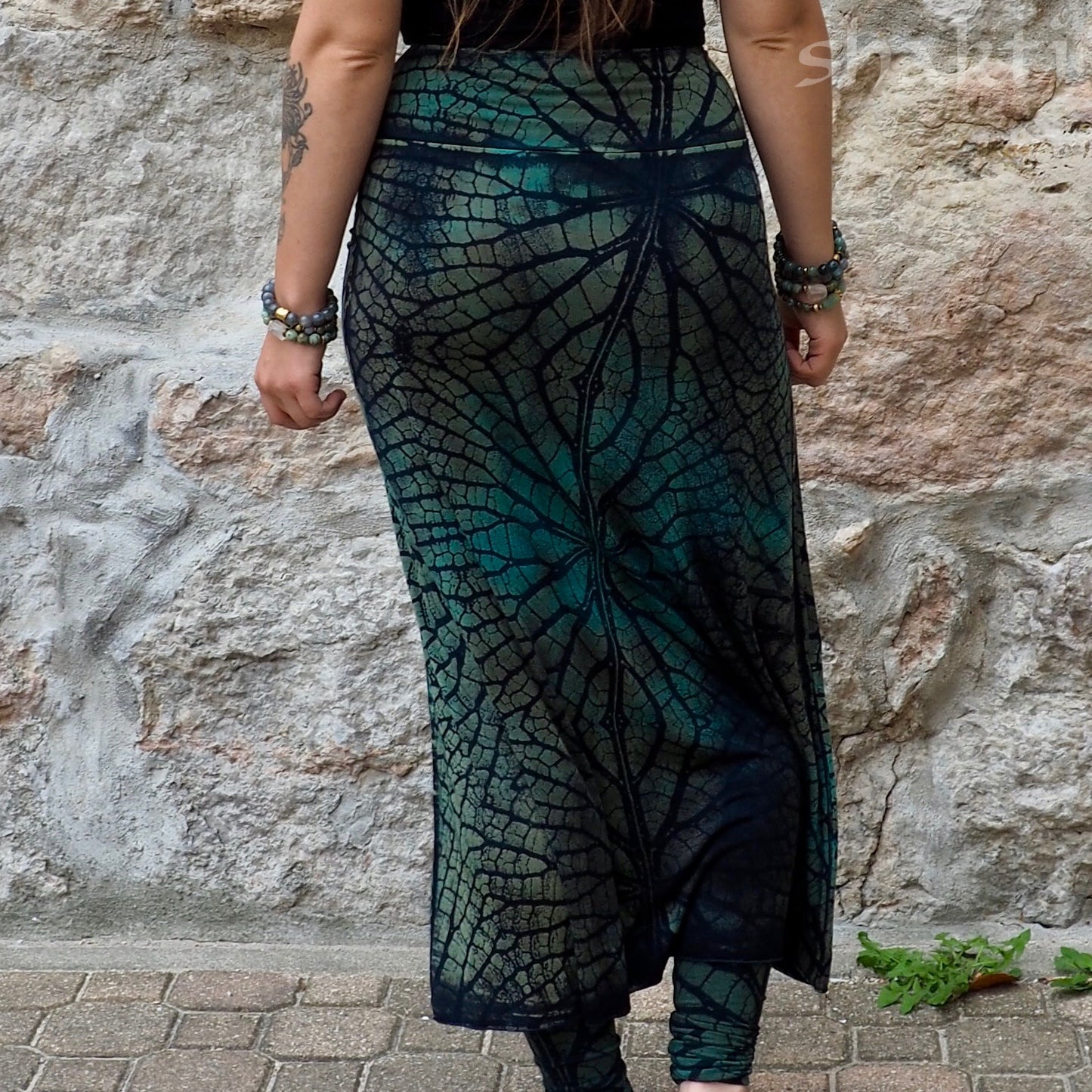 Tie-Dye Panel Skirt, Leaf - Shakti