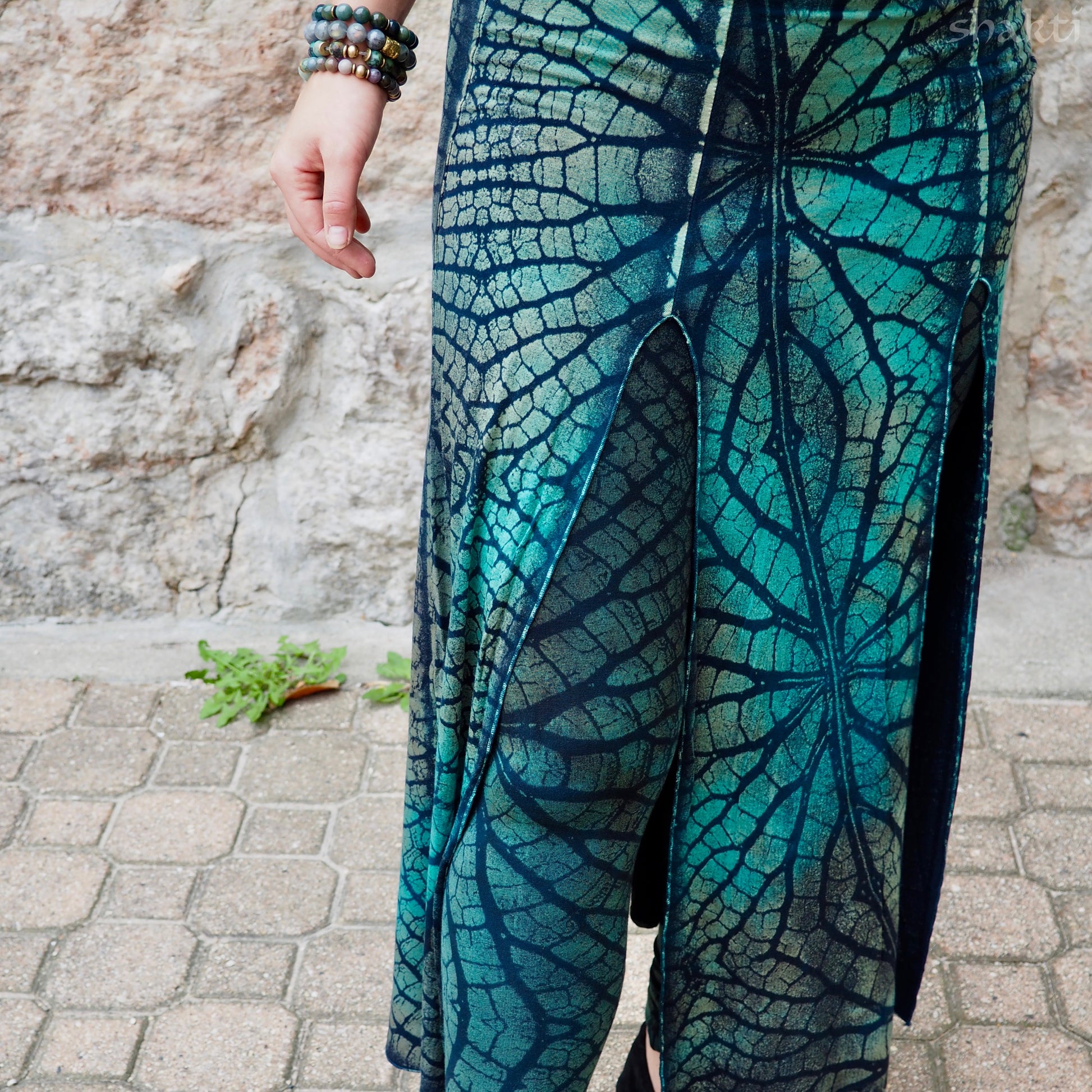 Tie-Dye Panel Skirt, Leaf - Shakti